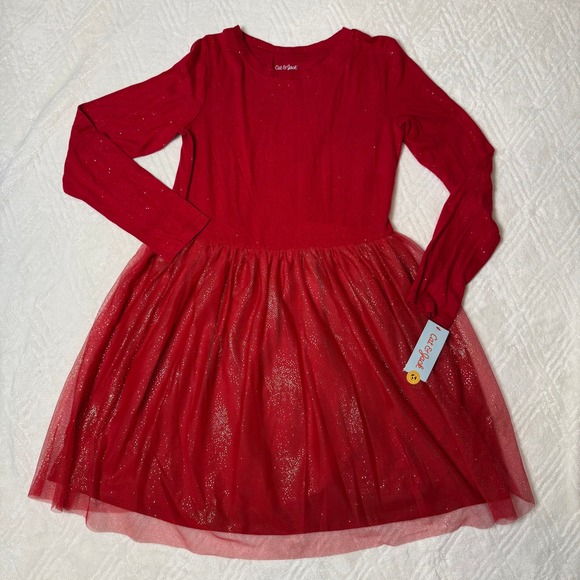 Cat & Jack Other - Holiday Sparkle Cat & Jack Girls XL 14/16 Red Tulle Party Dress NWT